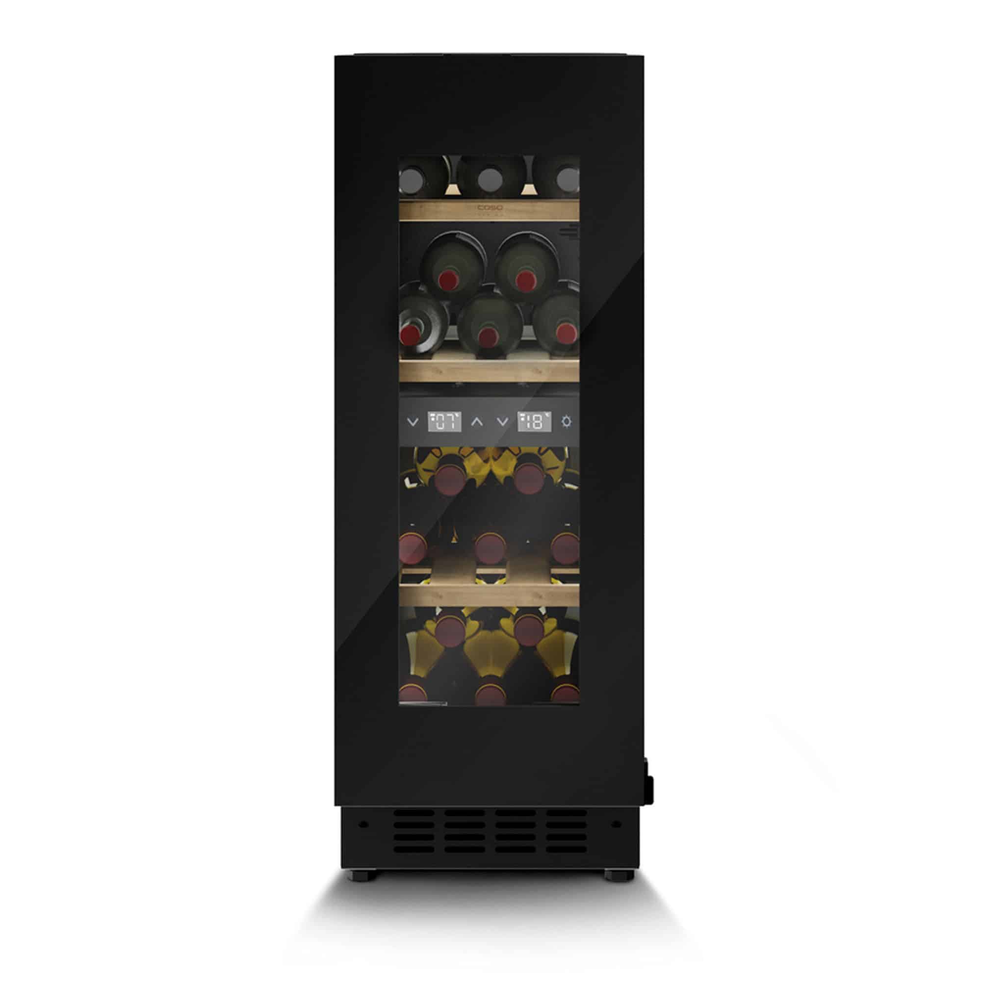 Caso 7719 WineDeluxe indbygget vinkøleskab 18 flasker, sort